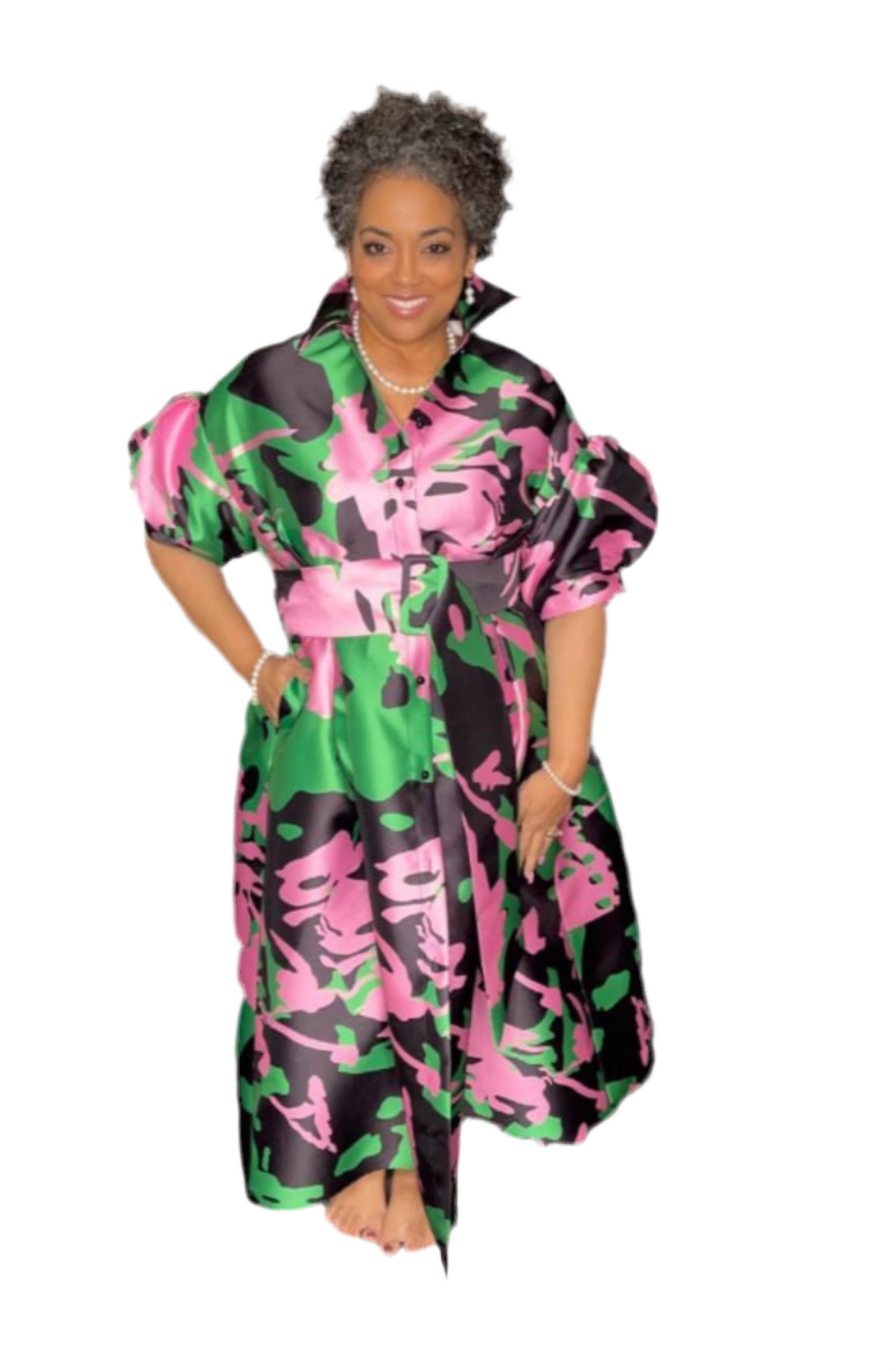 Phylicia Pretty Camouflage Maxi Duster Dress