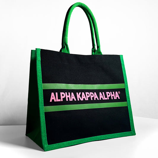 Alpha Kappa Alpha® Black Canvas Totes