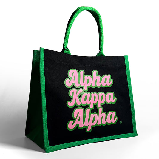 Alpha Kappa Alpha® Black Canvas Totes