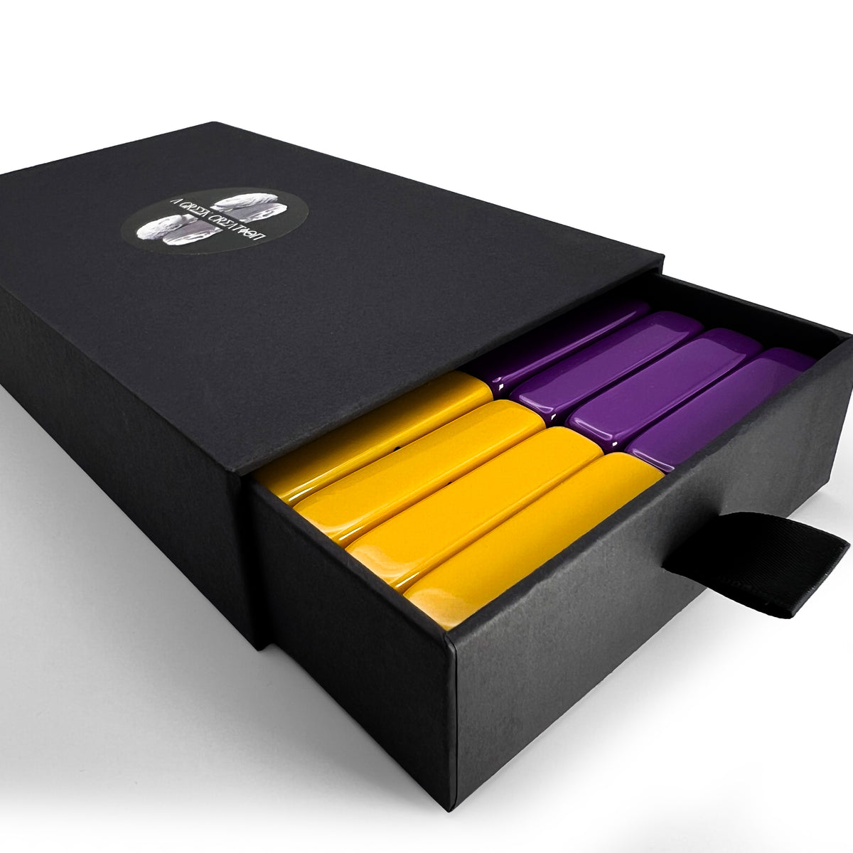 ΩΨΦ® Purple & Gold Double-Six Dominoes Set