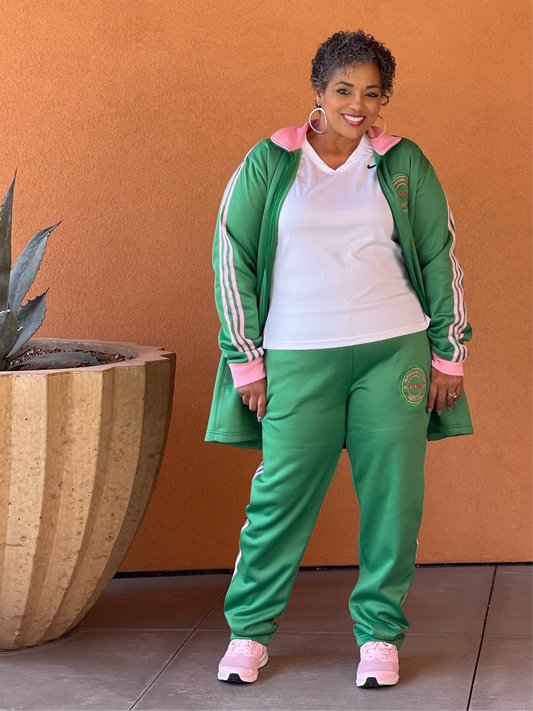 Green with Pink Stripes Pants