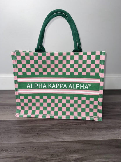 Alpha Kappa Alpha® Checkered Tote [Canvas]