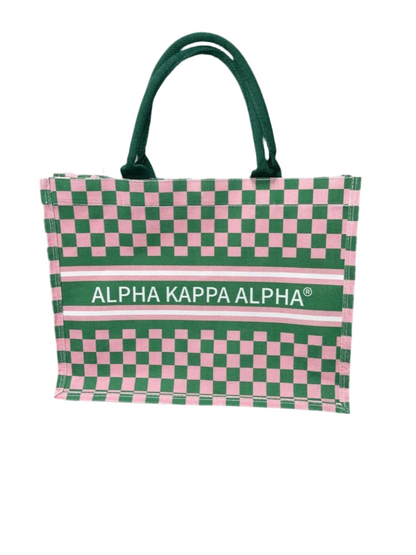 Alpha Kappa Alpha® Checkered Tote [Canvas]