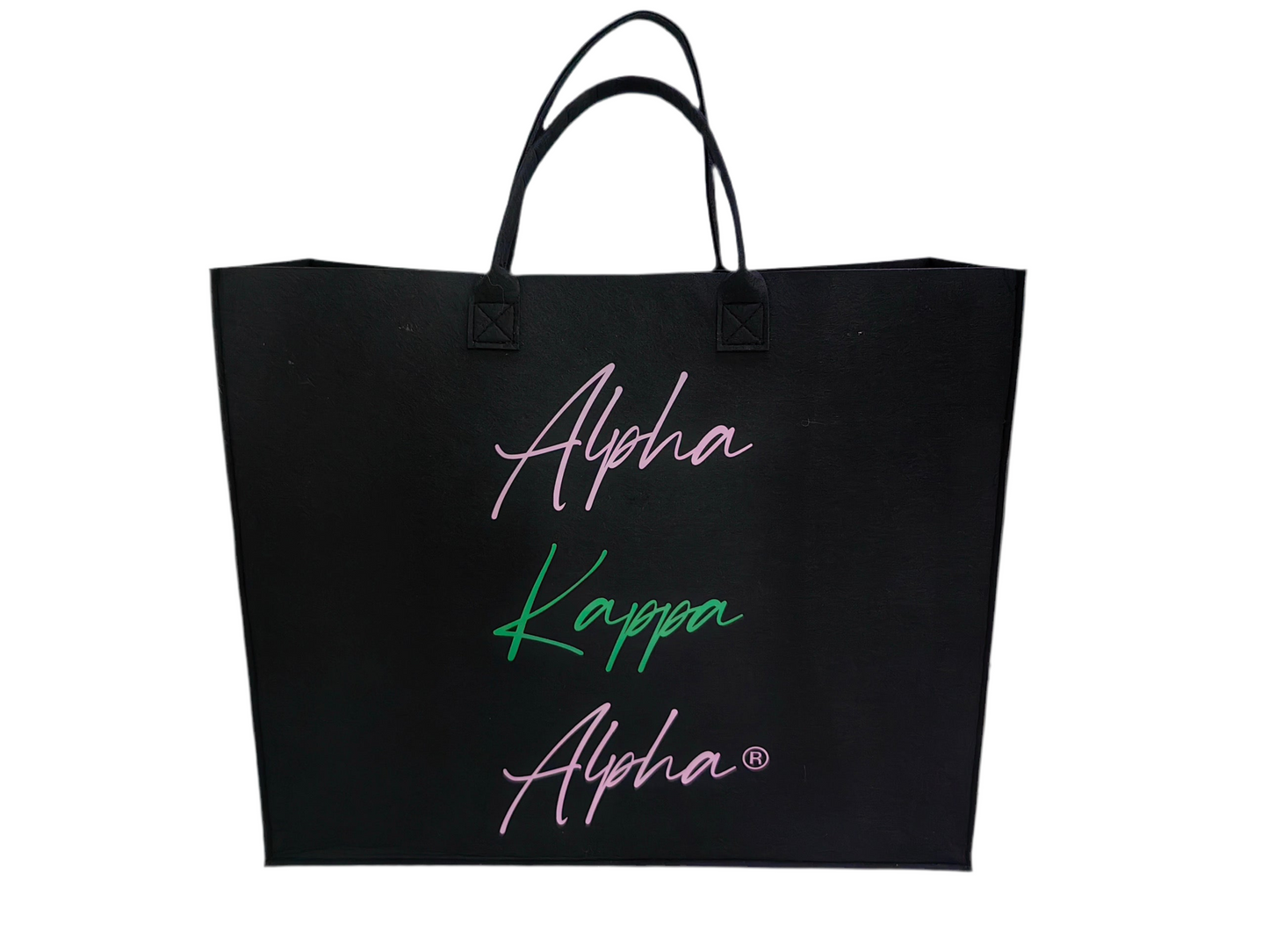 [Pre-Order] Reusable AKA® Felt Shopping Bags | Alpha Kappa Alpha® Black Script