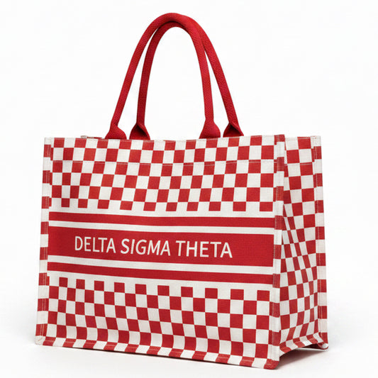 Delta Sigma Theta® Checkered Tote [Canvas]