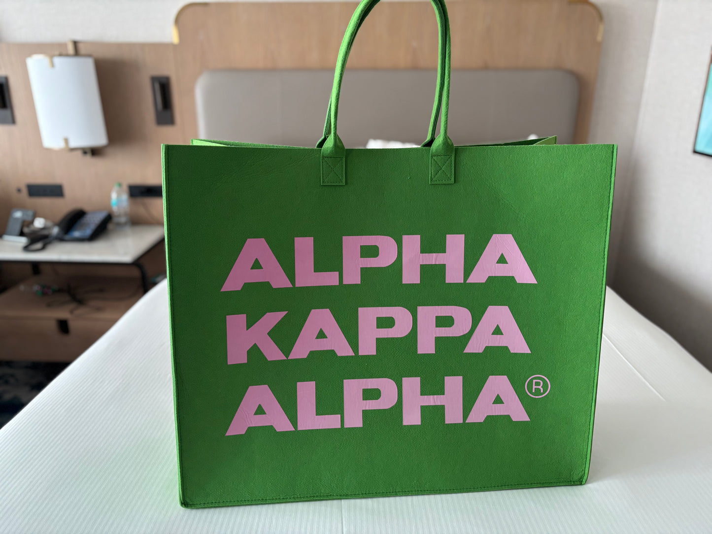 [Pre-Order] Reusable AKA® Felt Shopping Bags | Alpha Kappa Alpha® Green Block