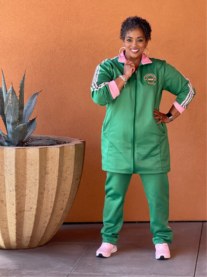 Green with Pink Stripes Pants