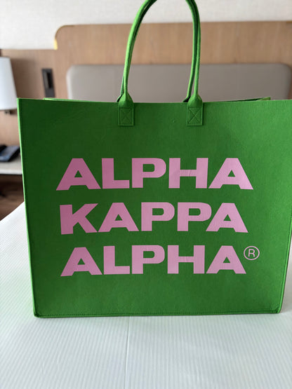 [Pre-Order] Reusable AKA® Felt Shopping Bags | Alpha Kappa Alpha® Green Block