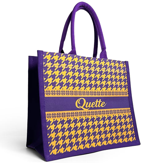 Quette Houndstooth Tote | [Canvas]
