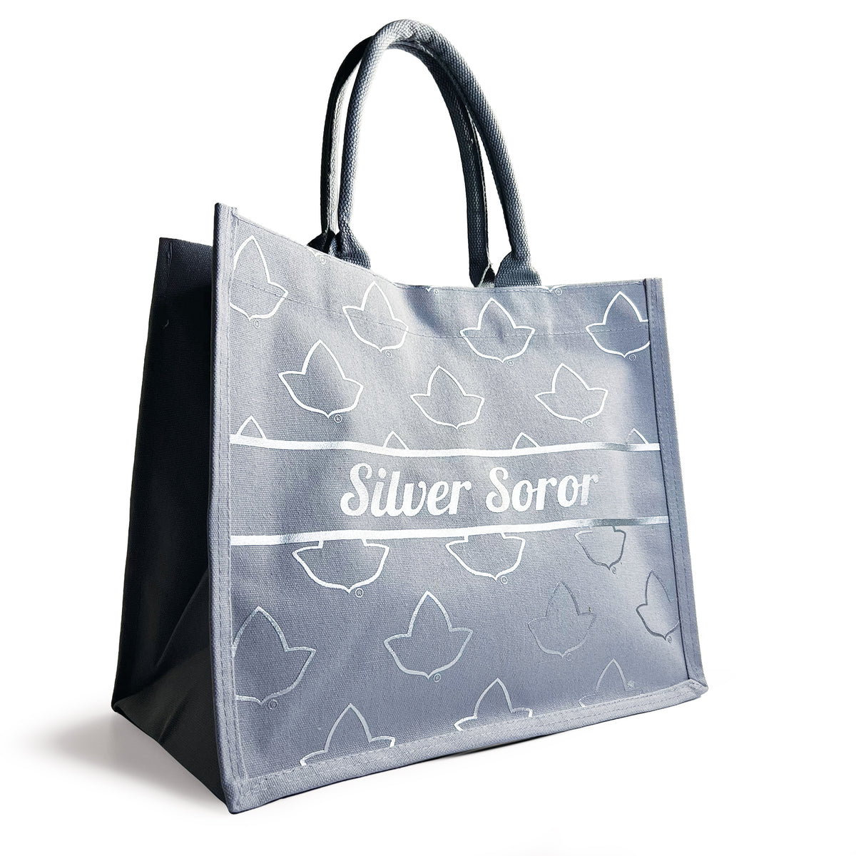 Silver Soror® Canvas Tote | 14" x 12"
