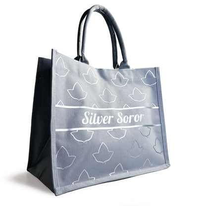 Silver Soror® Canvas Tote | 14" x 12"