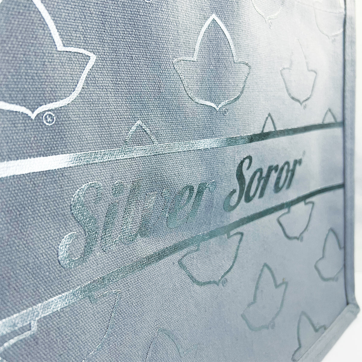Silver Soror® Canvas Tote | 14" x 12"