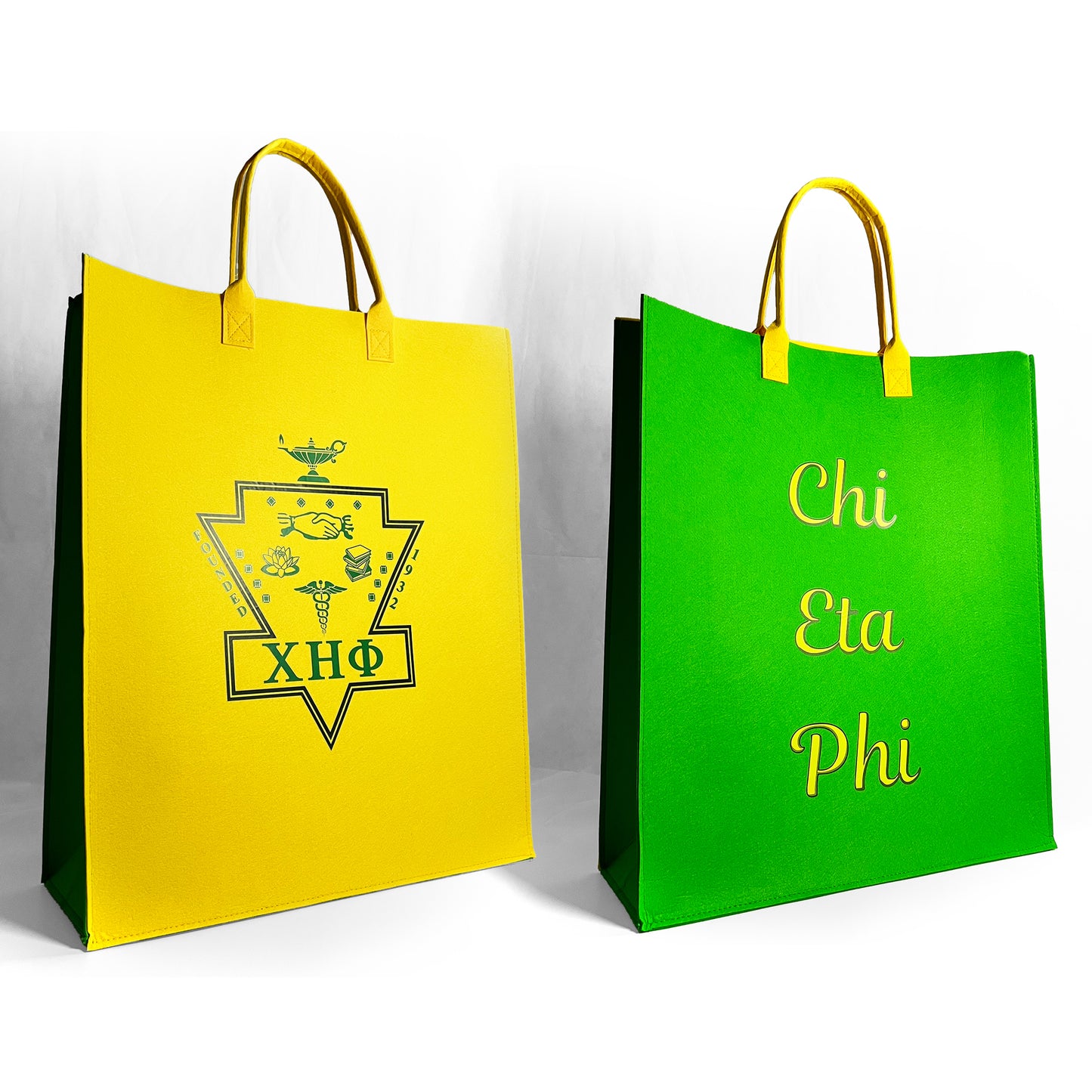 ΧΗΦ Emblem + Chi Eta Phi | Dual Logo Reusable Felt Bags