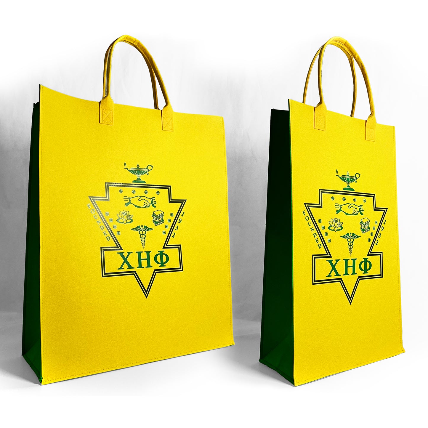 ΧΗΦ Emblem + Chi Eta Phi | Dual Logo Reusable Felt Bags