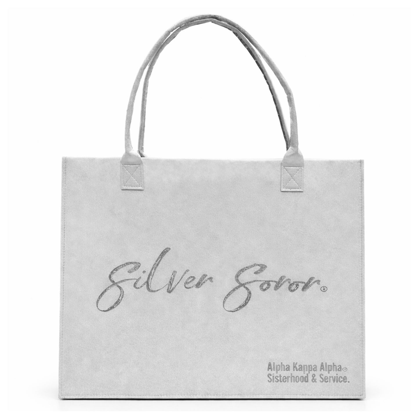 AKA® Silver Soror Felt Bag [Maxi 20”x 18”x 6”]