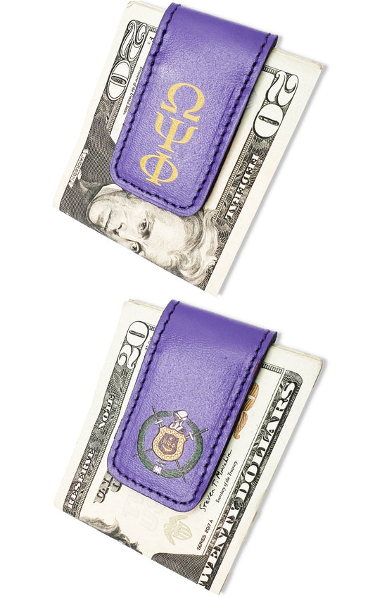 ΩΨΦ® Magnetic Money Clip | Cowhide Leather