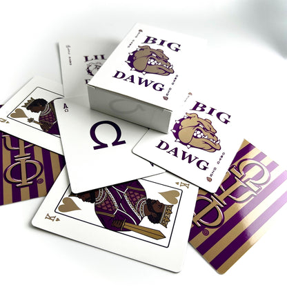 Photo of custom playing cards for the Omega Psi Phi Fraternity