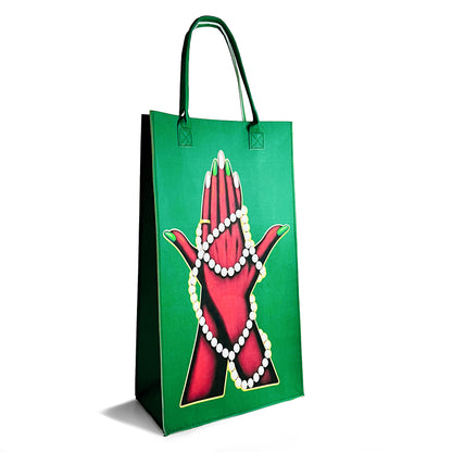 Ivy Hand + Pearls Felt Bag [Midi 24.0”x 13.0”x 6.5”]