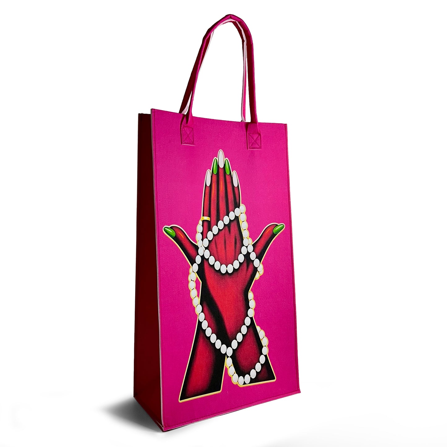 Ivy Hand + Pearls Felt Bag [Midi 24.0”x 13.0”x 6.5”]