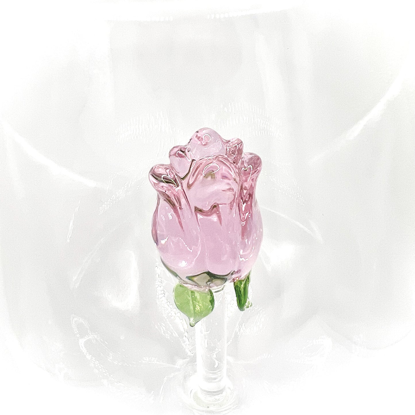 Pink Tea Rose Wine Glass | 10 oz