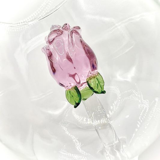 Pink Tea Rose Wine Glass | 10 oz