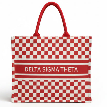 Delta Sigma Theta® Checkered Tote [Canvas]