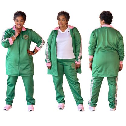 Green with Pink Stripes Pants