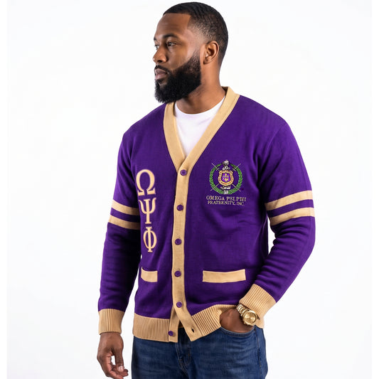 ΩΨΦ® Knit Cardigan | Old Gold