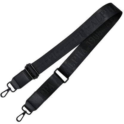 Black bag strap with debossed 'Alpha Kappa Alpha 1908' branding on a white background