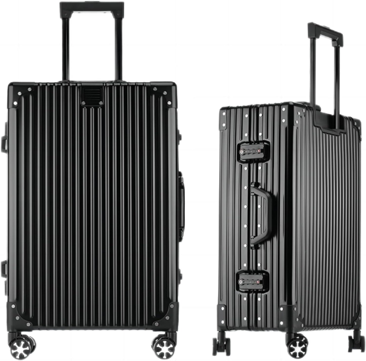 Checked Metal Luggage | 24"
