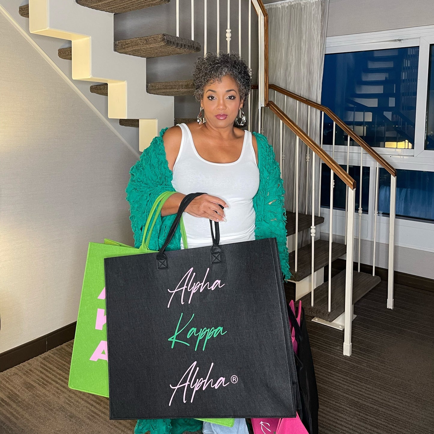 Green Denim Distressed Duster