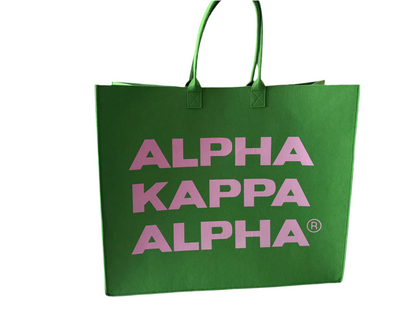 [Pre-Order] Reusable AKA® Felt Shopping Bags | Alpha Kappa Alpha® Green Block