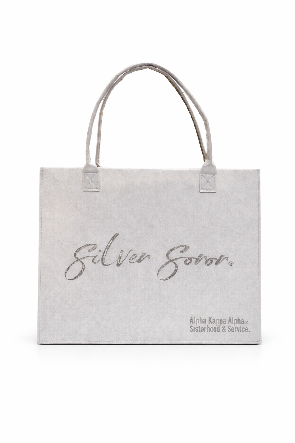 AKA® Silver Soror Felt Bag [Maxi 20”x 18”x 6”]