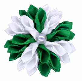Corsage Brooch | Green & White