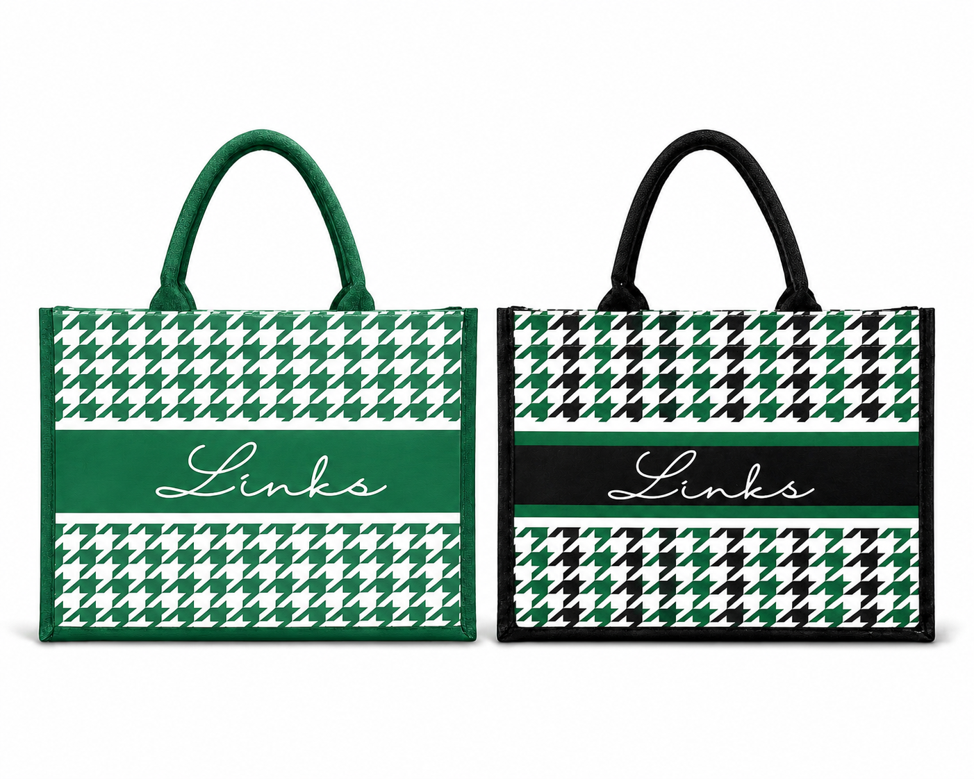 Links Houndstooth Canvas Tote (Two Options)