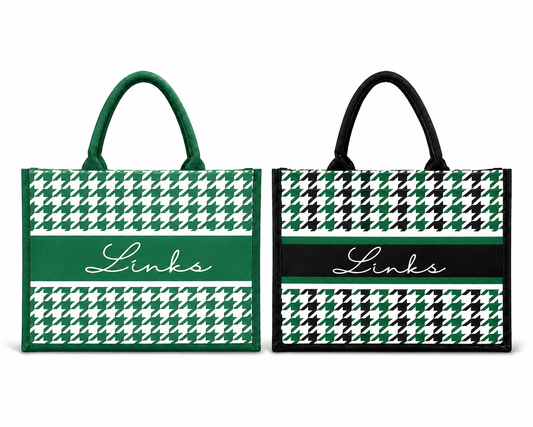 Links Houndstooth Canvas Tote (Two Options)