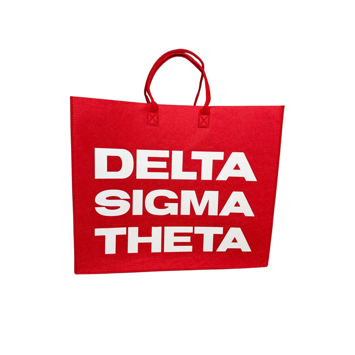 [Pre - Order] Delta Sigma Theta Block Felt Bag [Maxi 24" x 20" x 8"] Available in Red & Black
