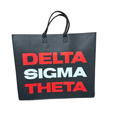 [Pre - Order] Delta Sigma Theta Block Felt Bag [Maxi 24" x 20" x 8"] Available in Red & Black