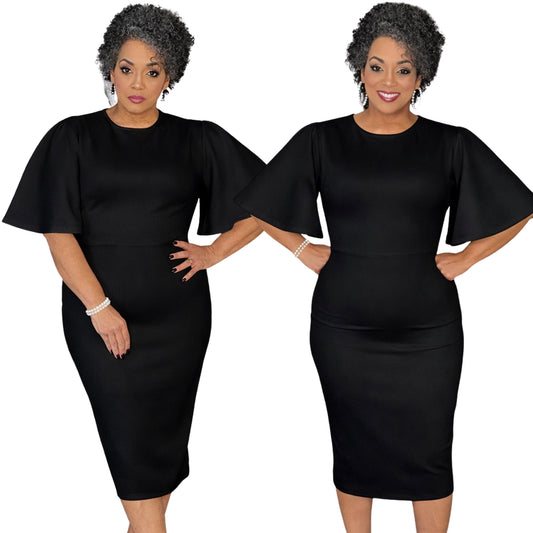 Rituals Ready Dress | Black Butterfly Sleeve