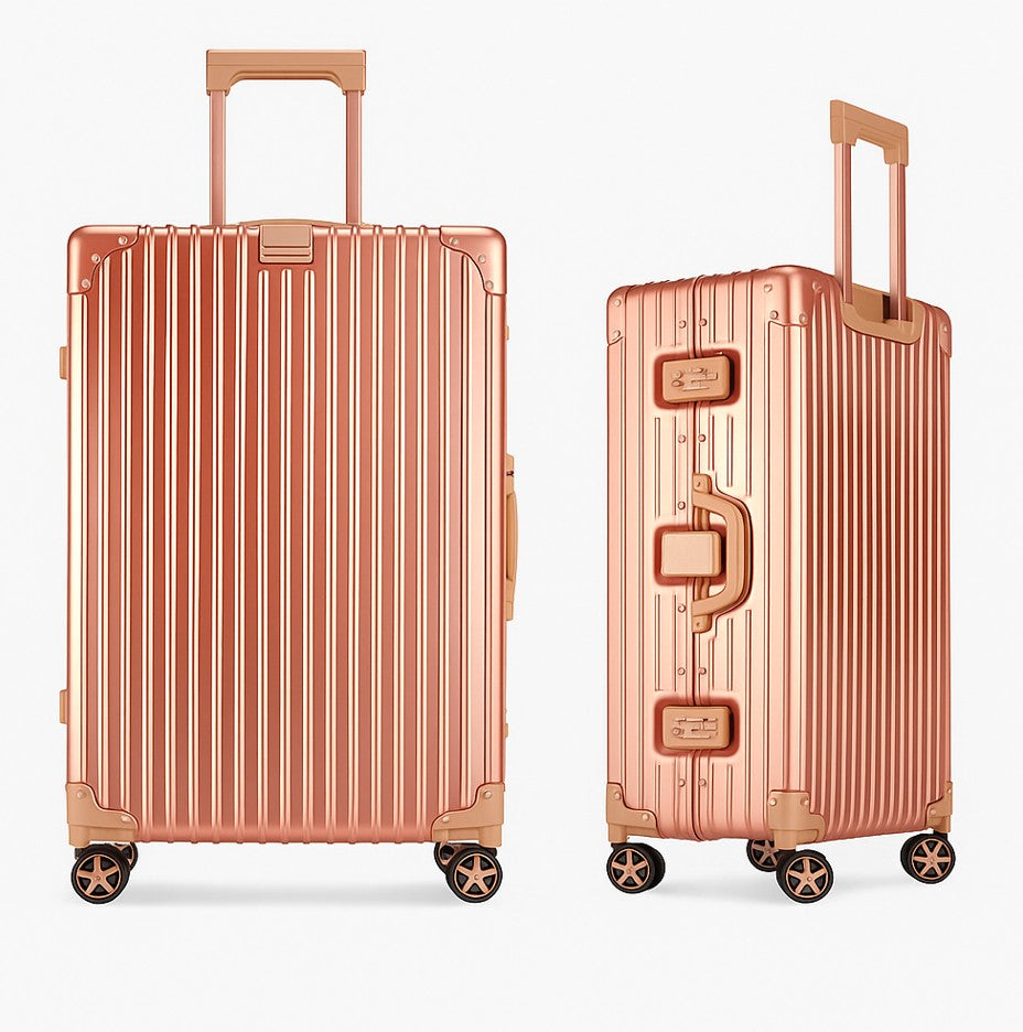 Checked Metal Luggage | 24"