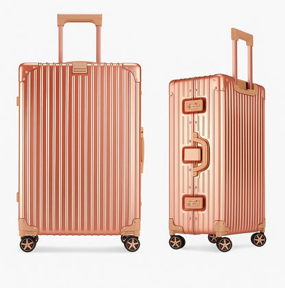 Checked Metal Luggage | 24"