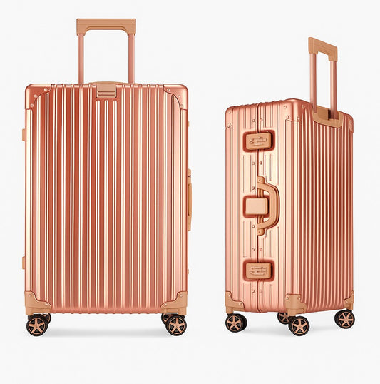Checked Metal Luggage | 24"