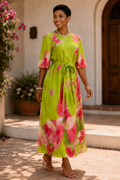 Watercolor Bloom Bounce Dress