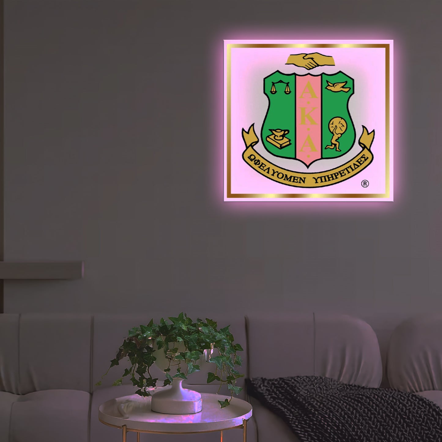 AKA® Coat Of Arms Acrylic LED Sign [Square]