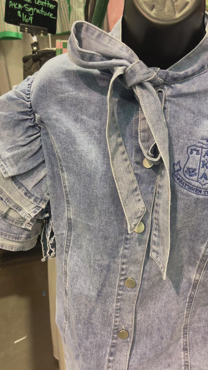 [Pre-Order] Denim Ruffle Blouse