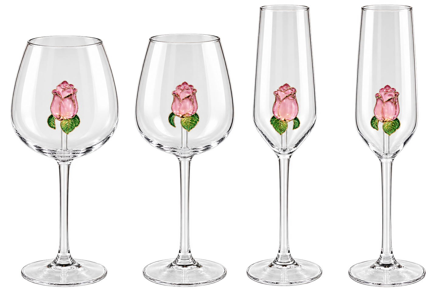 Pink Tea Rose Glassware