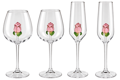 Pink Tea Rose Glassware