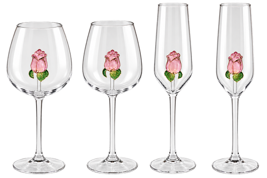 Pink Tea Rose Glassware