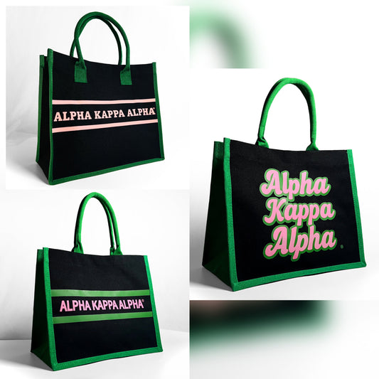 Alpha Kappa Alpha® Black Canvas Totes